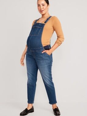 Old Navy Blue Denim Maternity Overalls